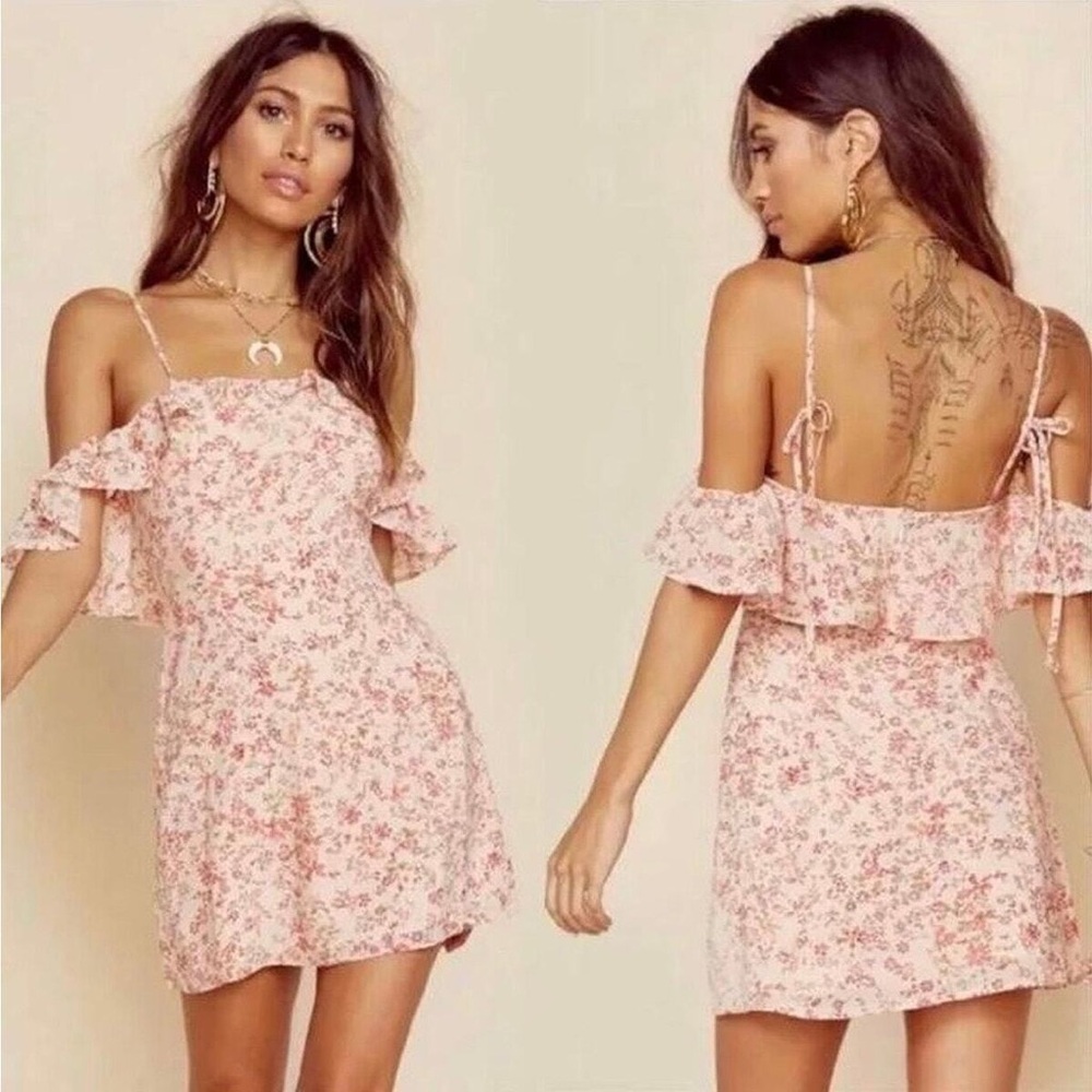 NWOT FOR LOVE AND LEMONS Aurora Mini Dress Pink Floral Print